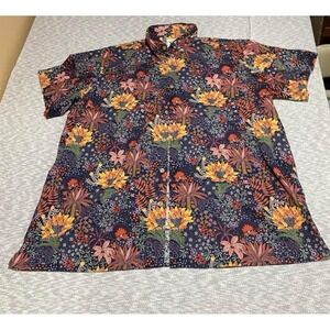 Yume Japanese Multicolor Floral Print Short Sleeve Shirt Men 4XL. SKU-B655